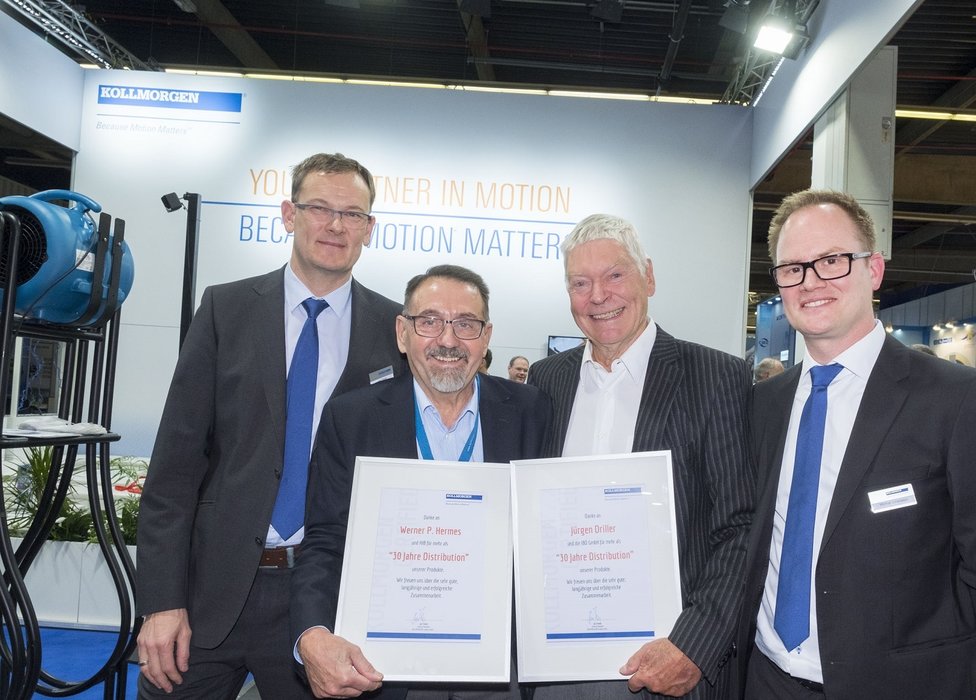 Partners for more than 30 years - KOLLMORGEN acknowledges the special connection with Jürgen Driller and Werner P. Hermes